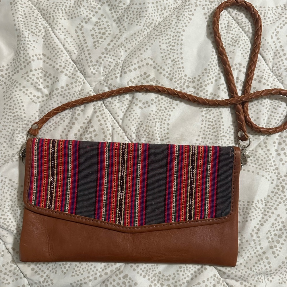 Nena & Co. Brown and Multicolor Crossbody Bag